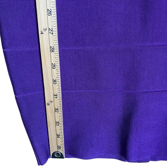 Vintage Harve Leger Mini Fitted Dress L Purple Bandage Sleeveless Y2K Sexy Party - Picture 5 of 10